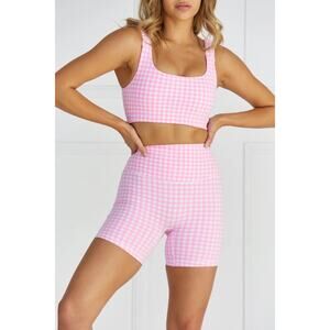 Buff Bunny Pink High Waisted Bike Shorts Women Size S Activewear - B010